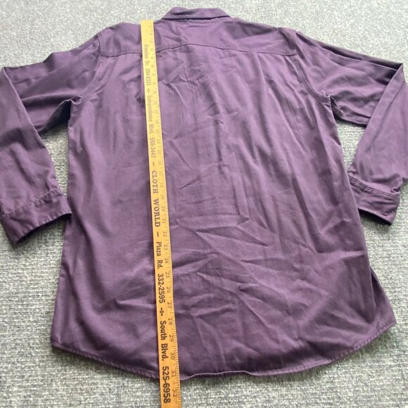 C.E. Schmidt Workwear Shirt Mens M Purple Cotton Button-Down Long Sleeves Pocket - Picture 8 of 9